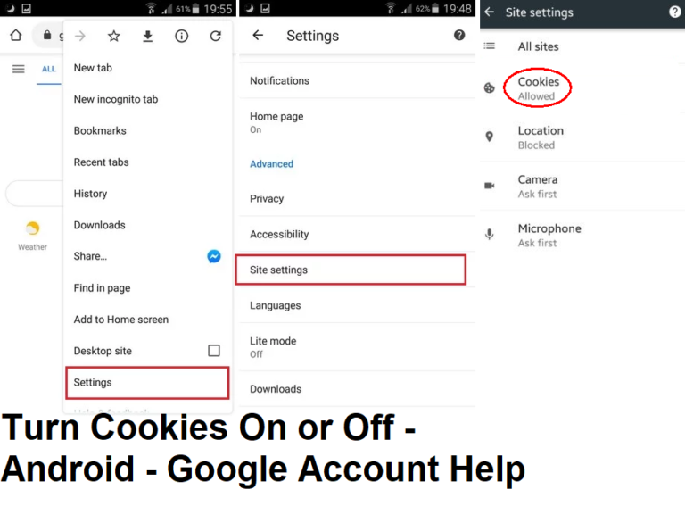 Turn Cookies On or Off - Android - Google Account Help